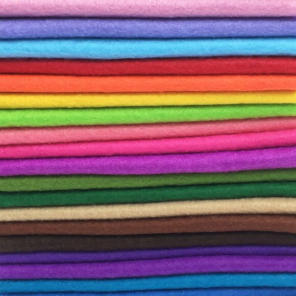 28pcs Assorted Color Craft Felt Sheets 12x8in 1.4mm Thick DIY Sewing & Craft Pro - Picture 2 of 8